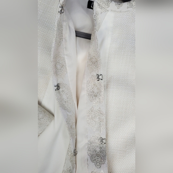 Jones New York  White silver Ted baker style Women's blazer Size 10 - Picture 11 of 15